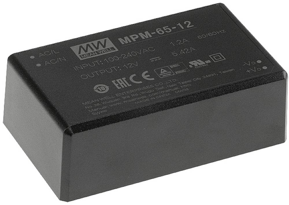MEAN WELL MPM-65-48 power adapter/inverter Indoor 65 W Black - MEAN