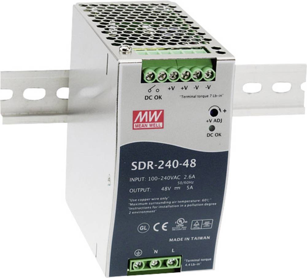 Mean Well SDR-240-24 Hutschienen-fuente de alimentación (DIN-Rail)