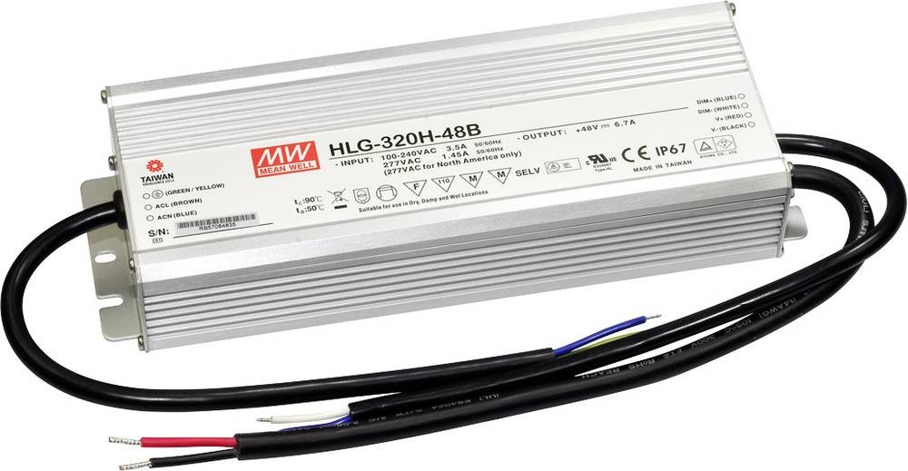 MW Mean Well HLG-320H-48B LED-Treiber, LED-Trafo Konstantspannung,