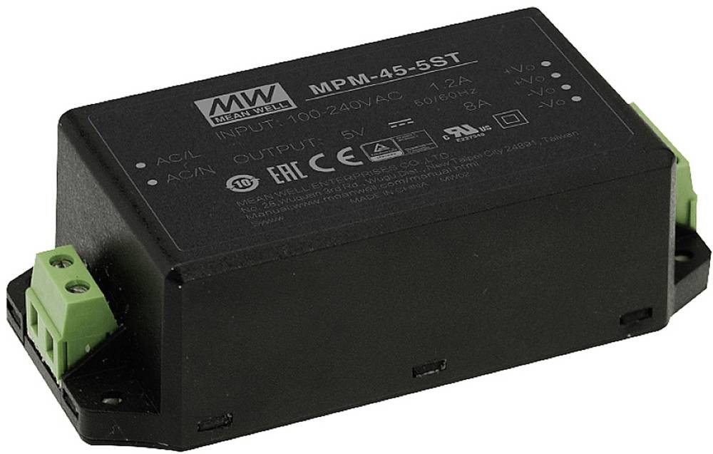 MEAN WELL MPM-45-12ST adaptador e inversor de corriente Interior 45 W