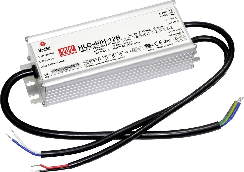 Mean Well MW HLG-40H-12B LED-Treiber, LED-Trafo Konstantspannung,