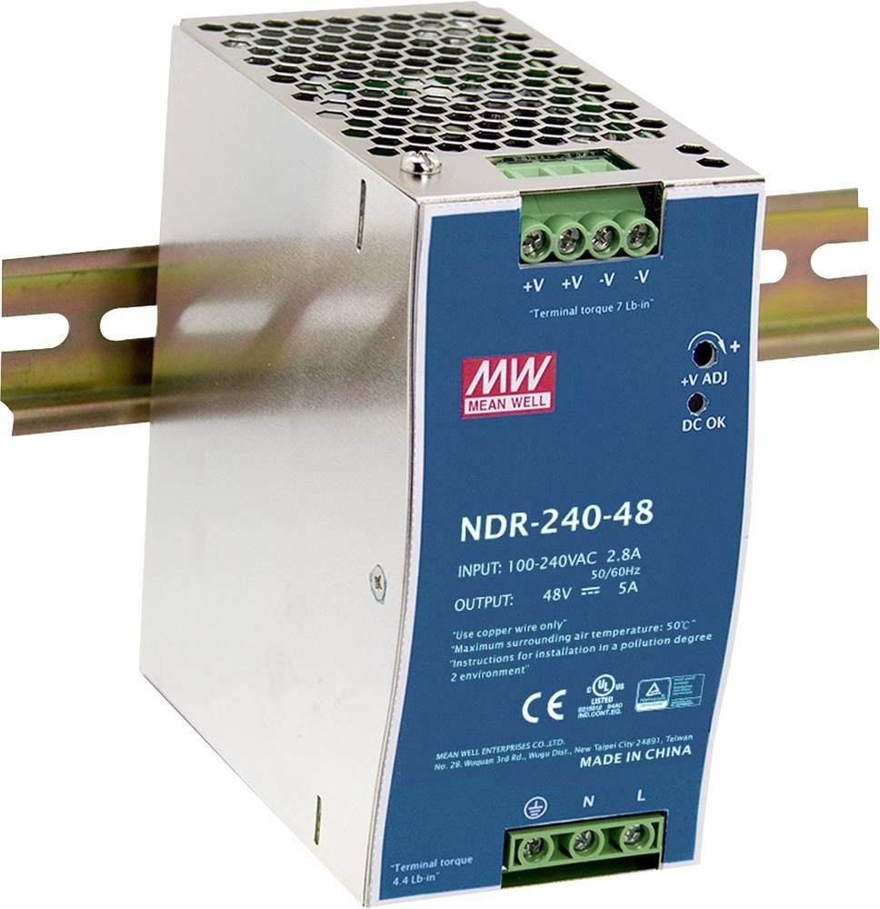 MEAN WELL NDR-240-24 power adapter/inverter 240 W - MEAN WELL NDR-240-