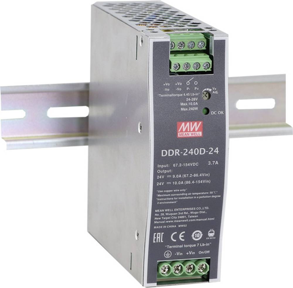 MEAN WELL DDR-240B-24 Hutschienen-DC/DC-Wandler (DIN-Rail) 24 V/DC
