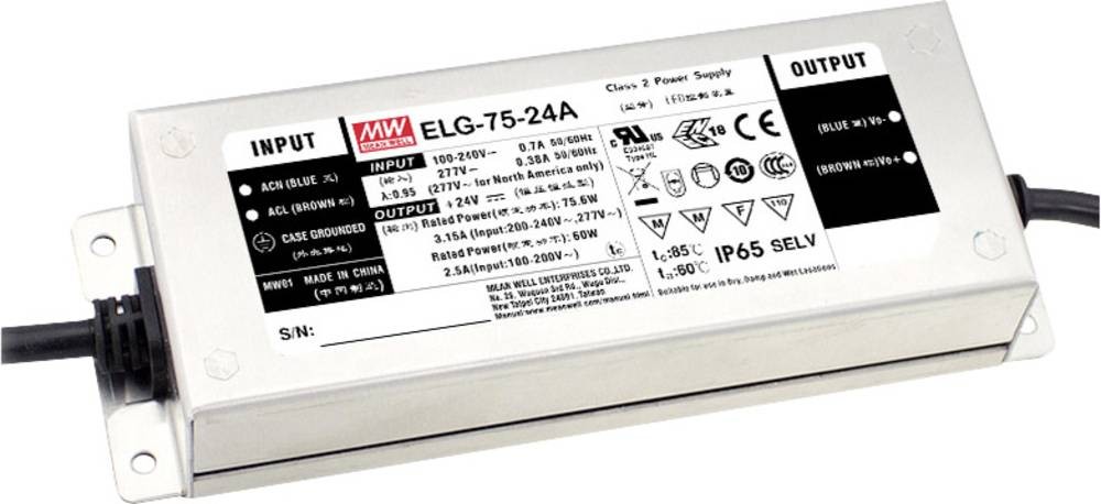 MEAN WELL MW ELG-75-24A-3Y LED-Treiber Konstantspannung,