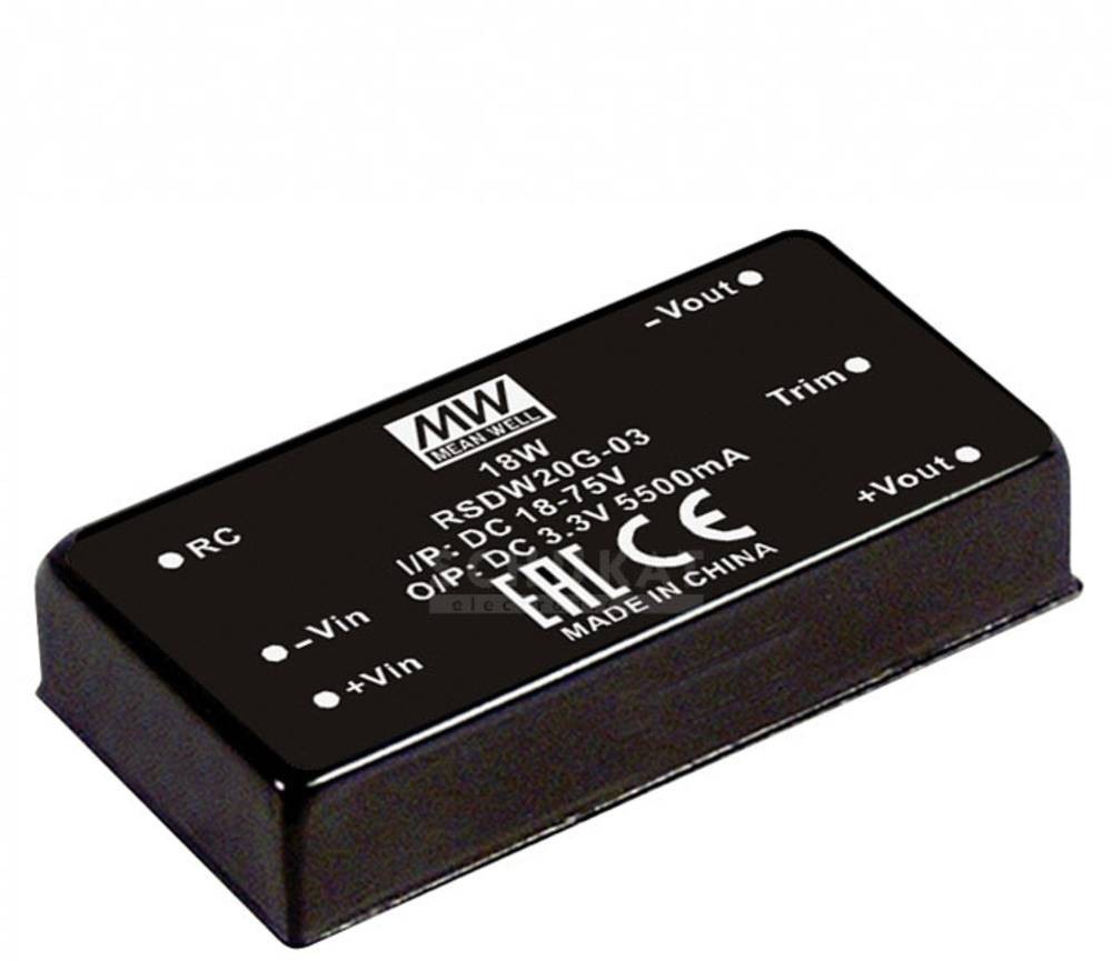 MEAN WELL RSDW20F-03 DC/DC-Wandler 5.5A 20W Anzahl Ausgänge: 1 x