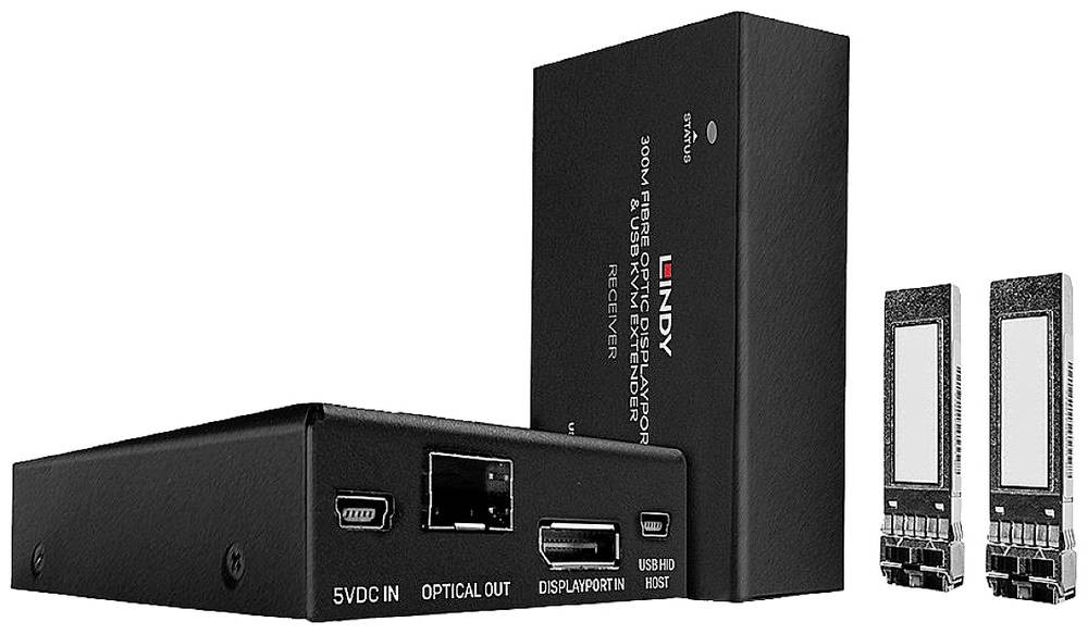Lindy 300m Fibre Optic DisplayPort 1.2 and USB KVM Extender - Lindy
