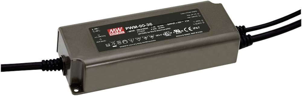 MEAN WELL PWM-90-24 adattatore e invertitore 90 W Nero - MEAN WELL