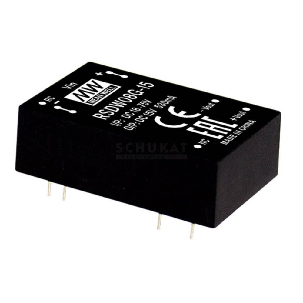 MEAN WELL RDDW08G-12 DC/DC-Wandlermodul 333mA 8W Anzahl Ausgänge: 2