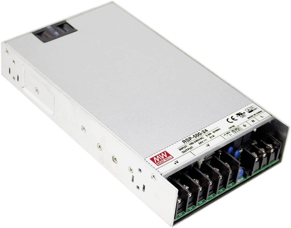 MEAN WELL RSP-500 power supply unit 500 W 1U Silver - MEAN WELL RSP-