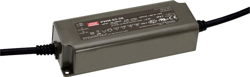 MW Mean Well PWM-60-24 LED-Treiber, LED-Trafo Konstantspannung,