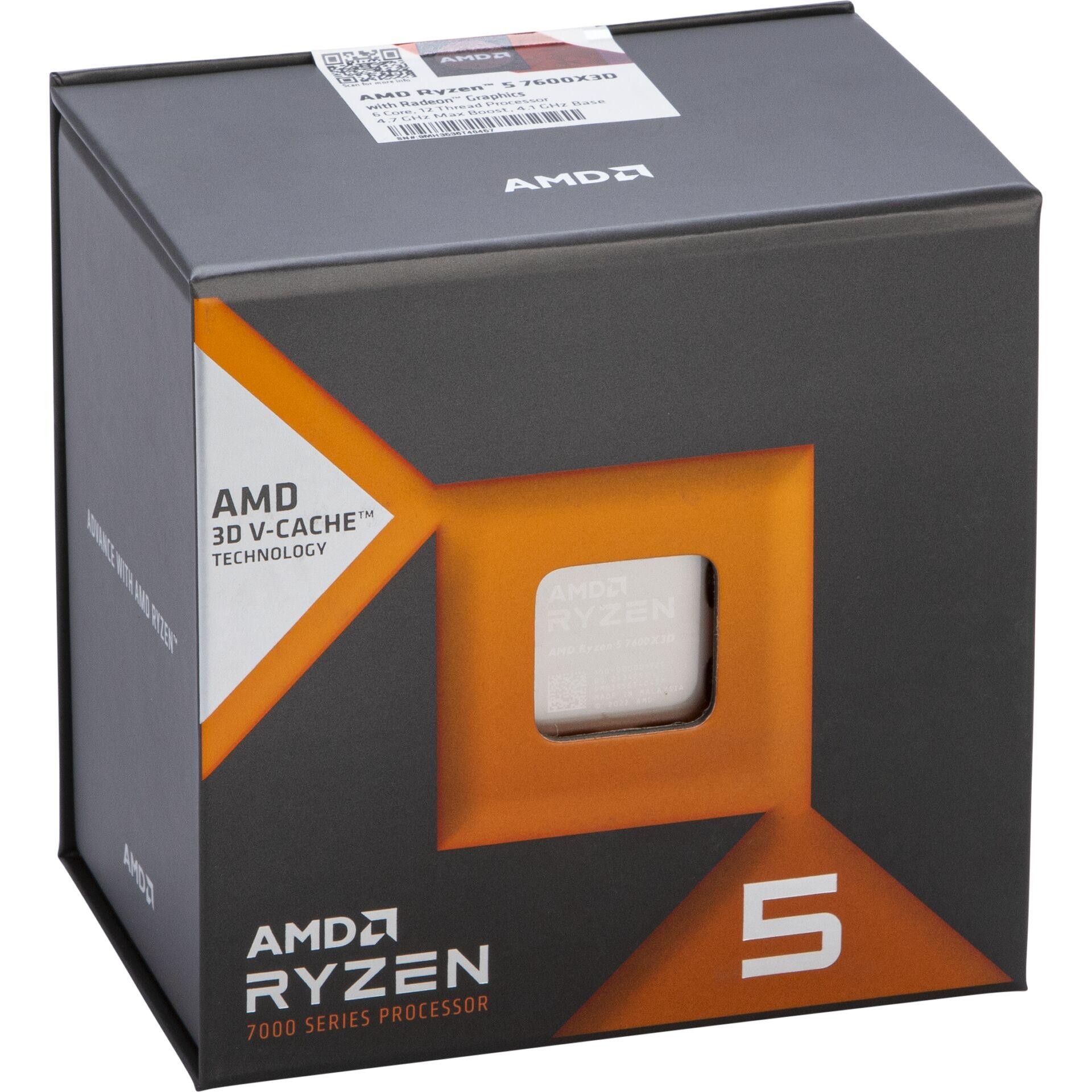 AMD Ryzen 5 7600X3D Prozessor 6C/12T, 4.10-4.70GHz, boxed ohne Kühler
