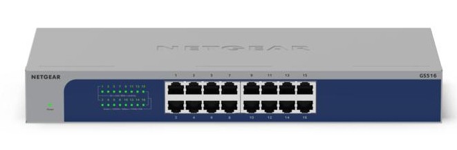 NETGEAR 16-Port Gigabit Ethernet Unmanaged Switch (GS516): Desktop-,