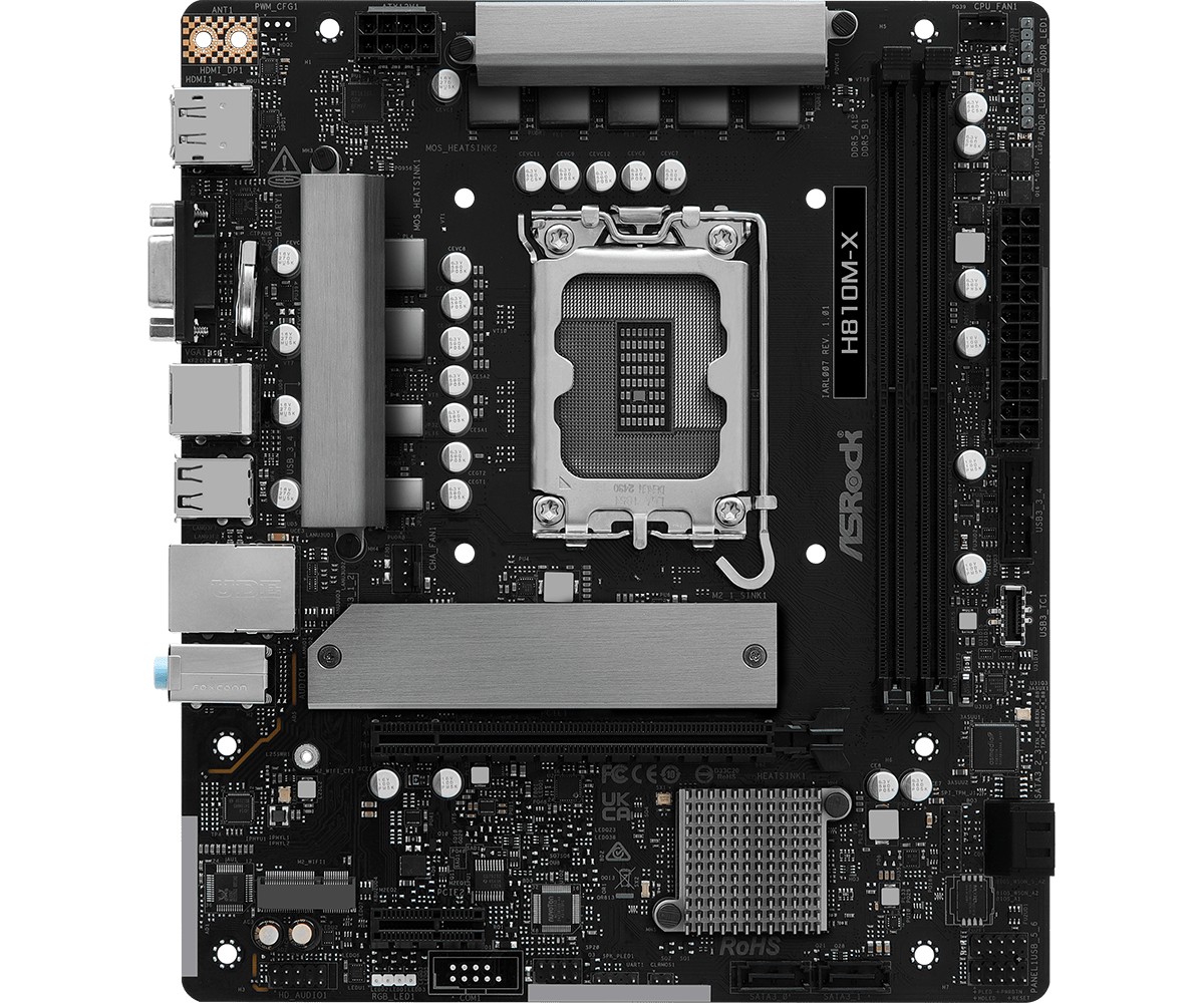 Asrock H810M-X Intel H810 LGA 1851 (Socket V1) micro ATX - Asrock
