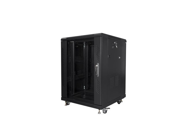 LANBERG 19" 15U 600x600 freist. Glastür (FlatPack) sw (