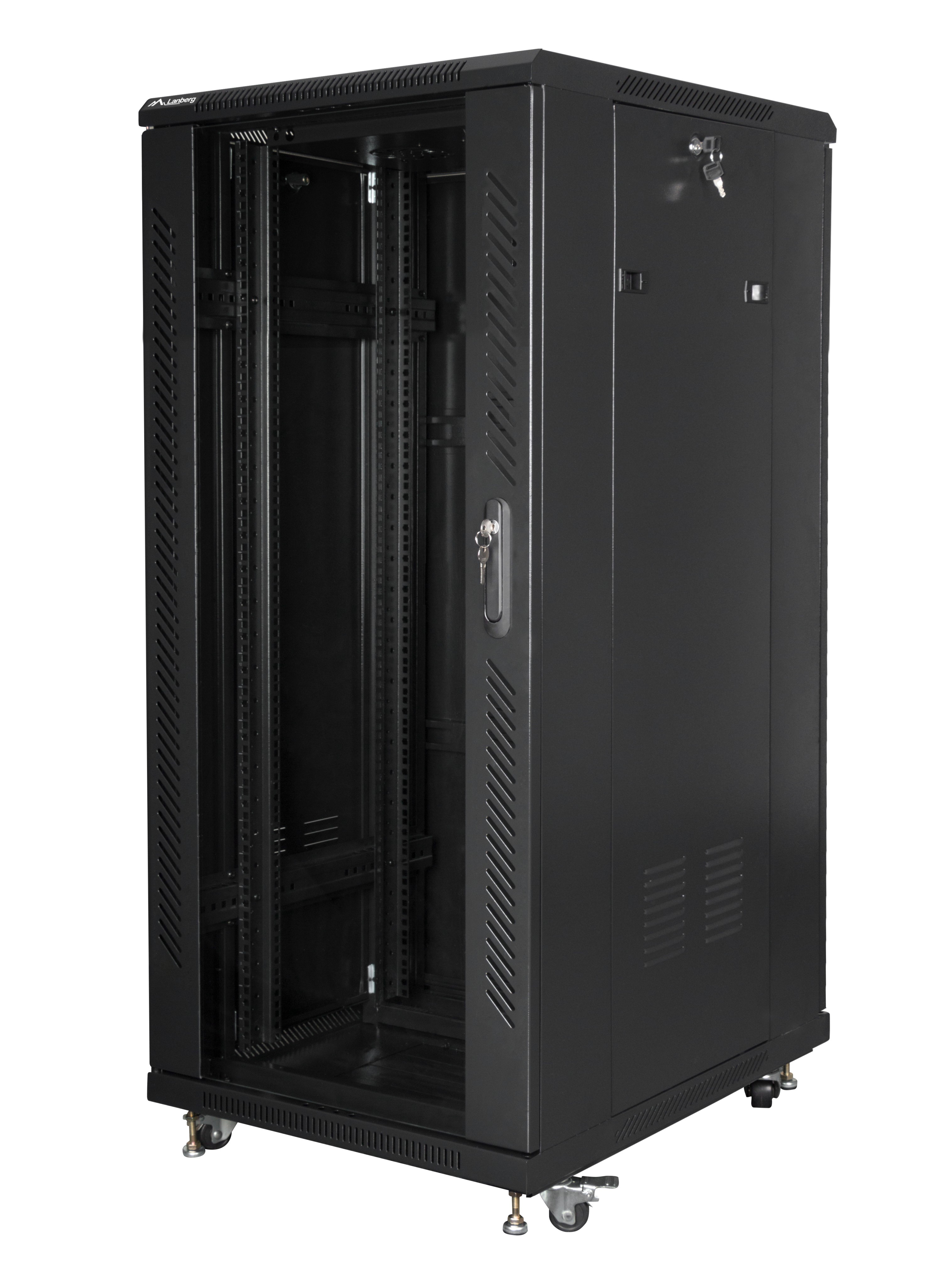 Lanberg FF01-6827-12BL rack cabinet 27U Freestanding rack Black -
