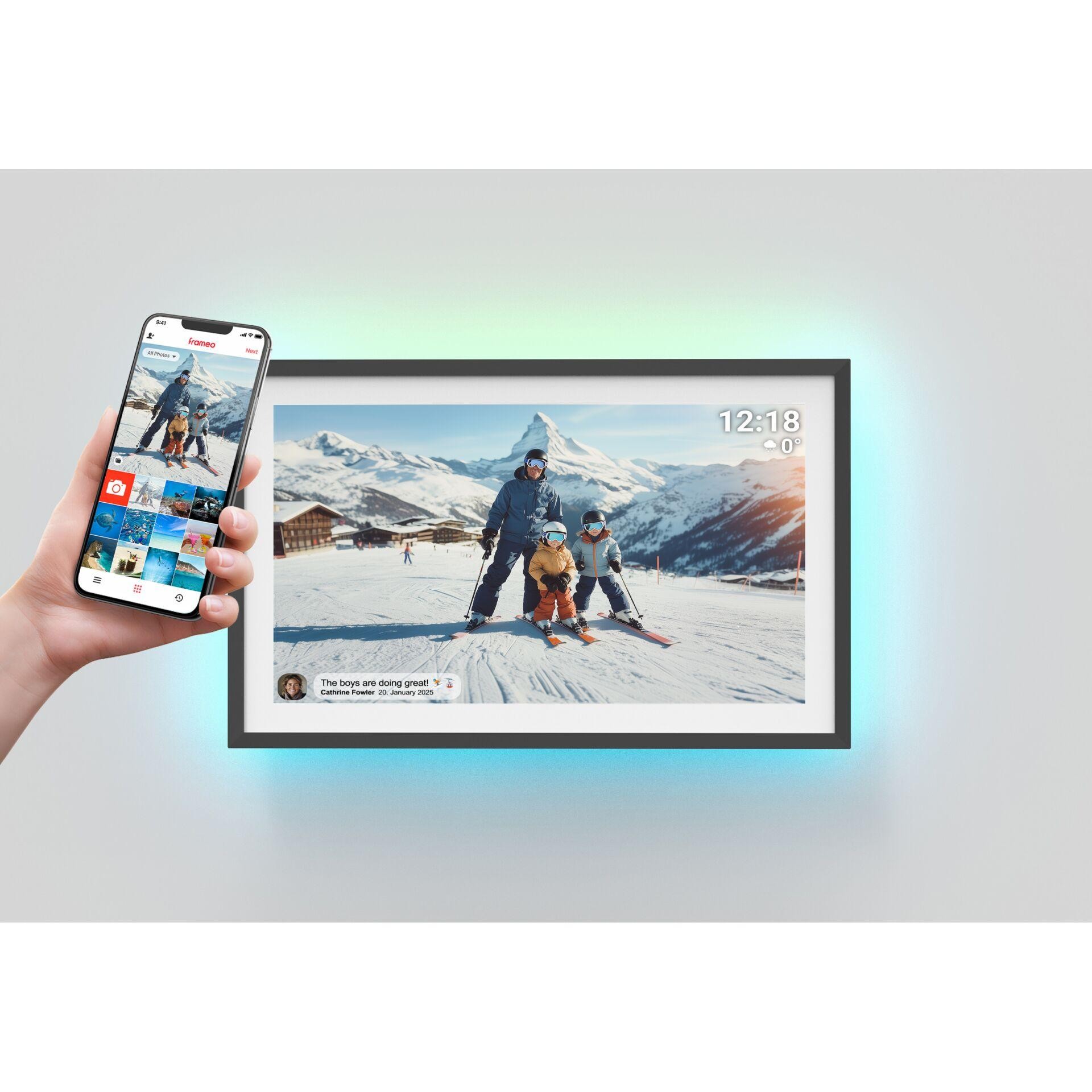 Denver PFF-1081 digital photo frame Black 25.6 cm (10.1") Touchscreen