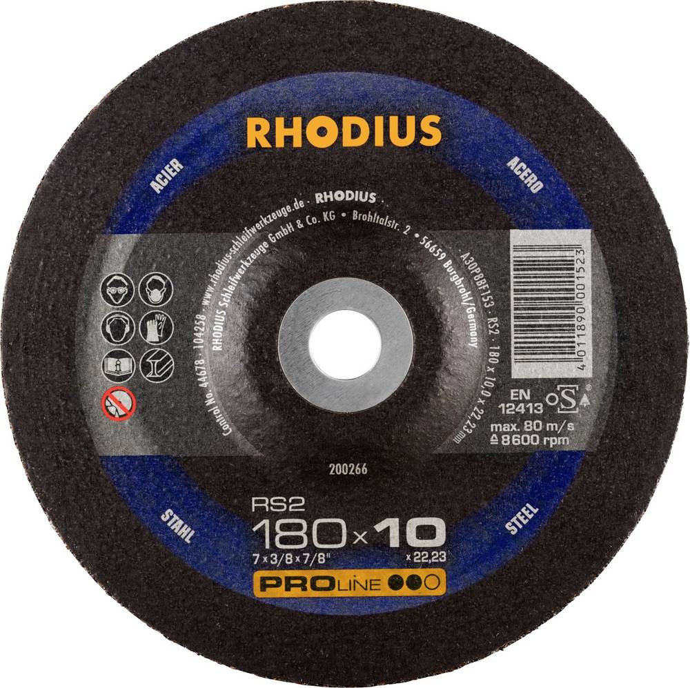 Rhodius 200266 Schruppscheibe Durchmesser 180mm Bohrungs-Ø 22.23mm
