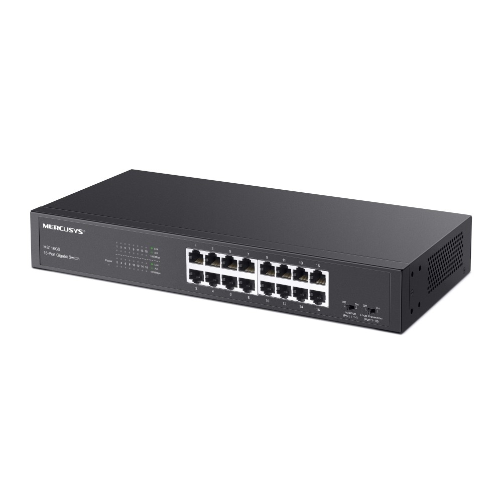 Mercusys MS116GS Gigabit Ethernet (10/100/1000) Black - Mercusys