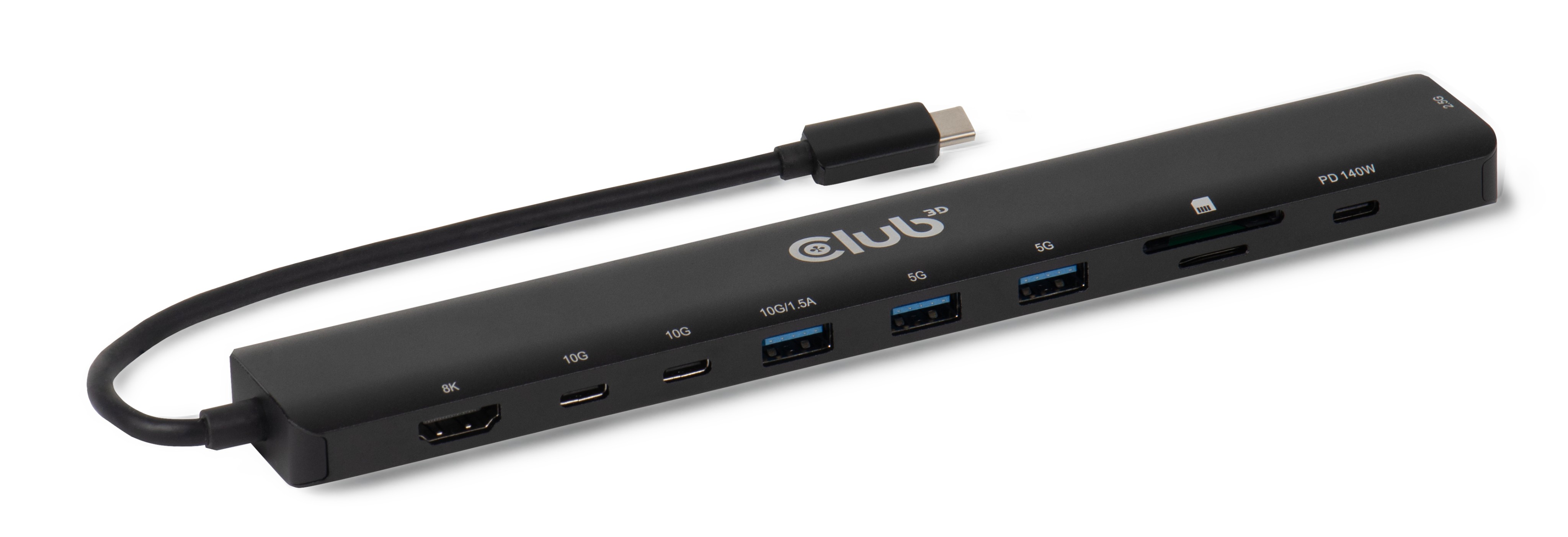 Club3D USB-C 10in1-HUB >HDMI/3xUSB-C/3xUSB/LAN 8K30Hz PD140W retail