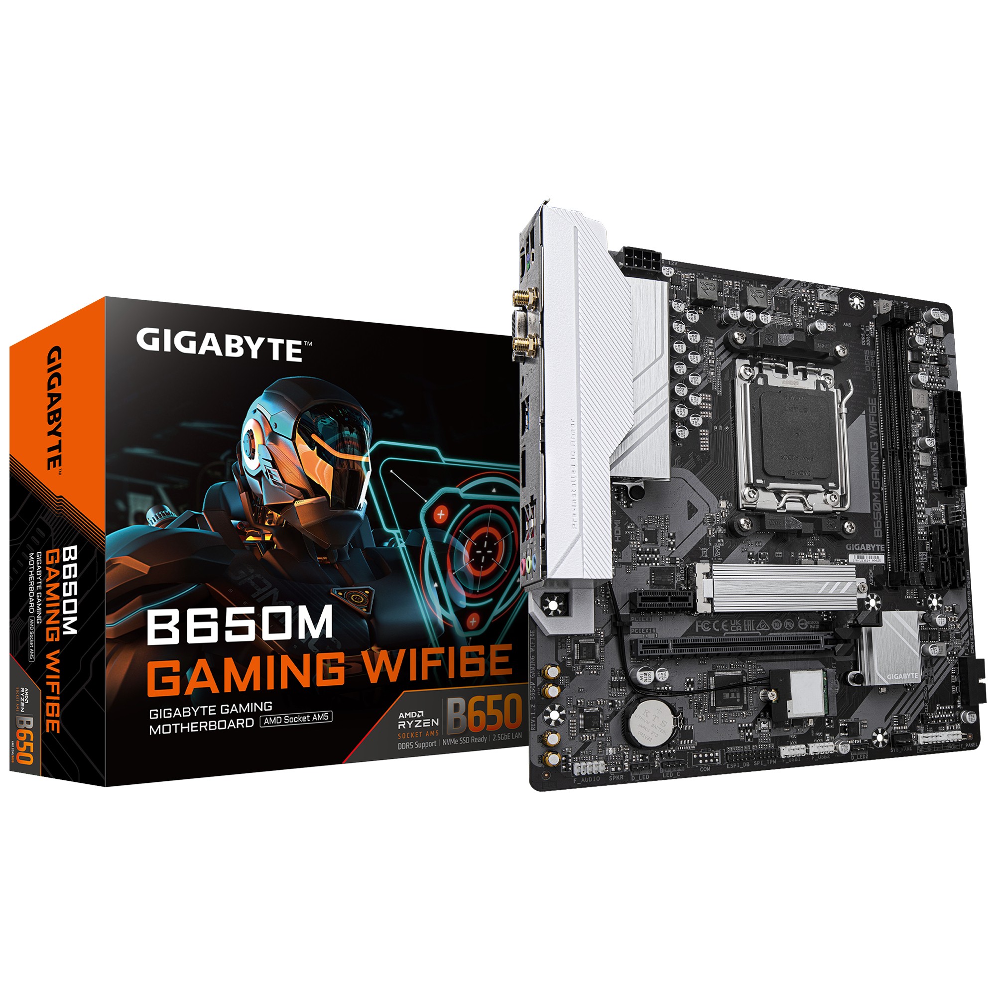 GIGABYTE B650M GAMING WIFI6E Motherboard - AMD Ryzen 9000 Series CPUs,