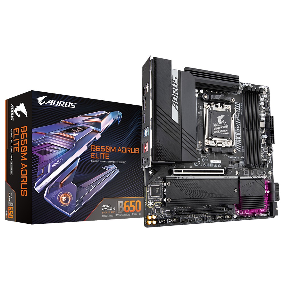 GIGABYTE B650M AORUS ELITE mATX Mainboard Sockel AM5 HDMI/DP