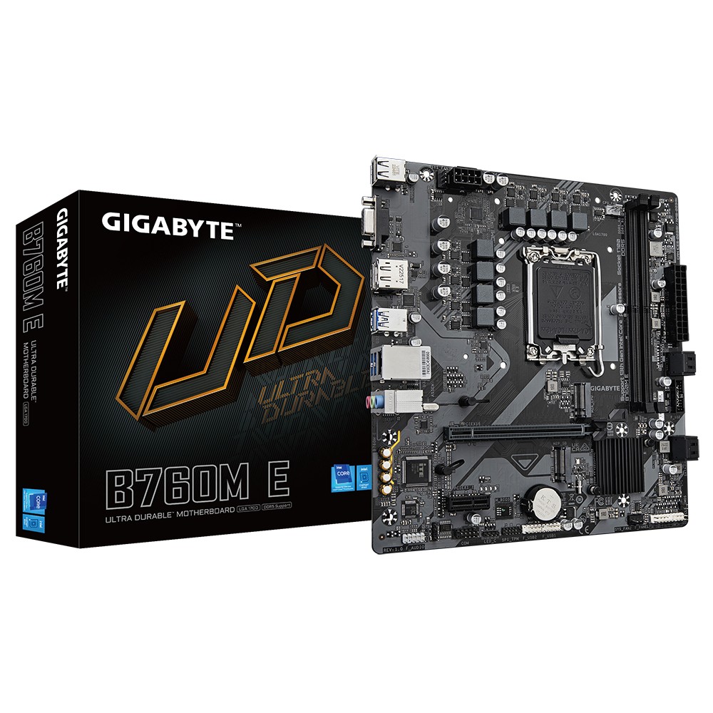 GIGABYTE B760M E Placa base - Compatible con procesadores Intel Core