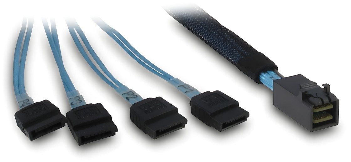 Inter-Tech SFF-8643 - 4x SATA/SAS 0.7 m 12 Gbit/s Blue - Inter-Tech
