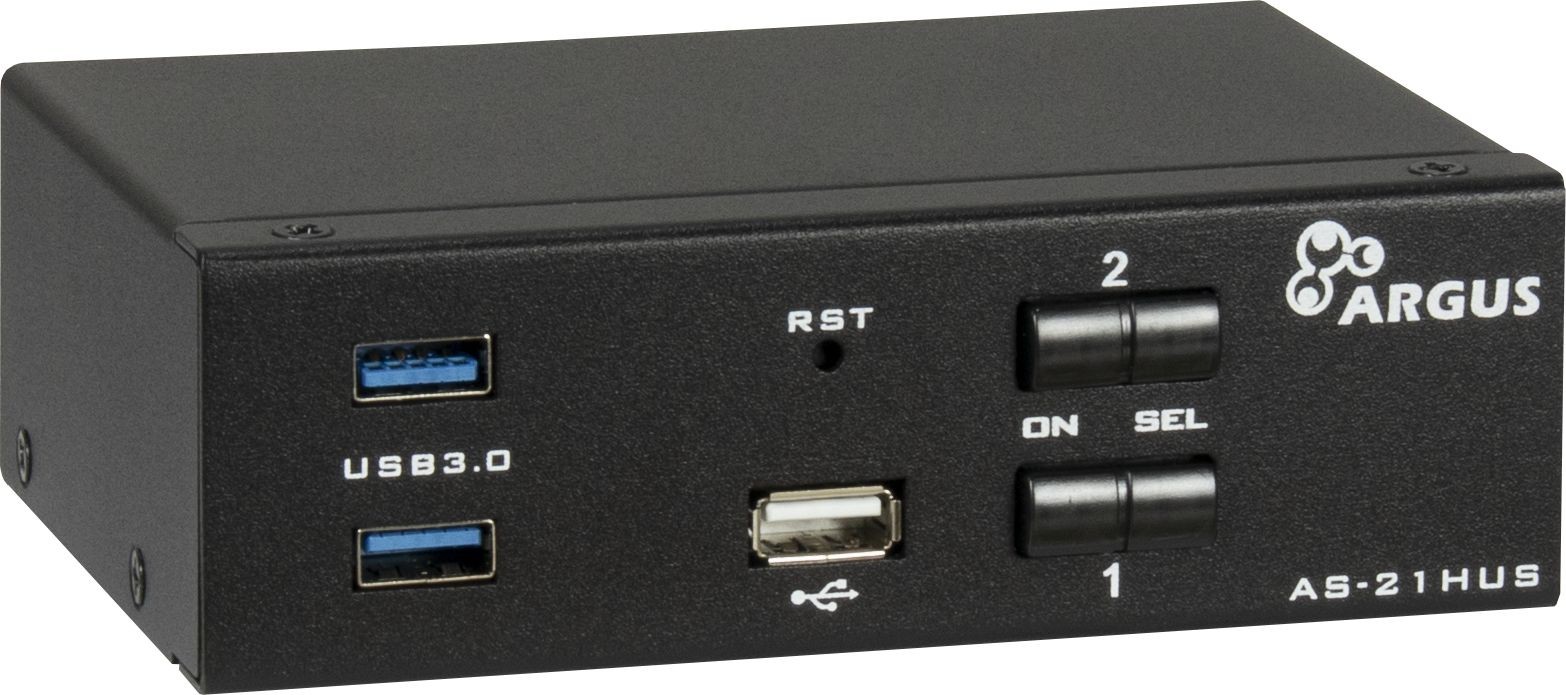 Inter-Tech AS-21HUS switch per keyboard-video-mouse (kvm) Nero -