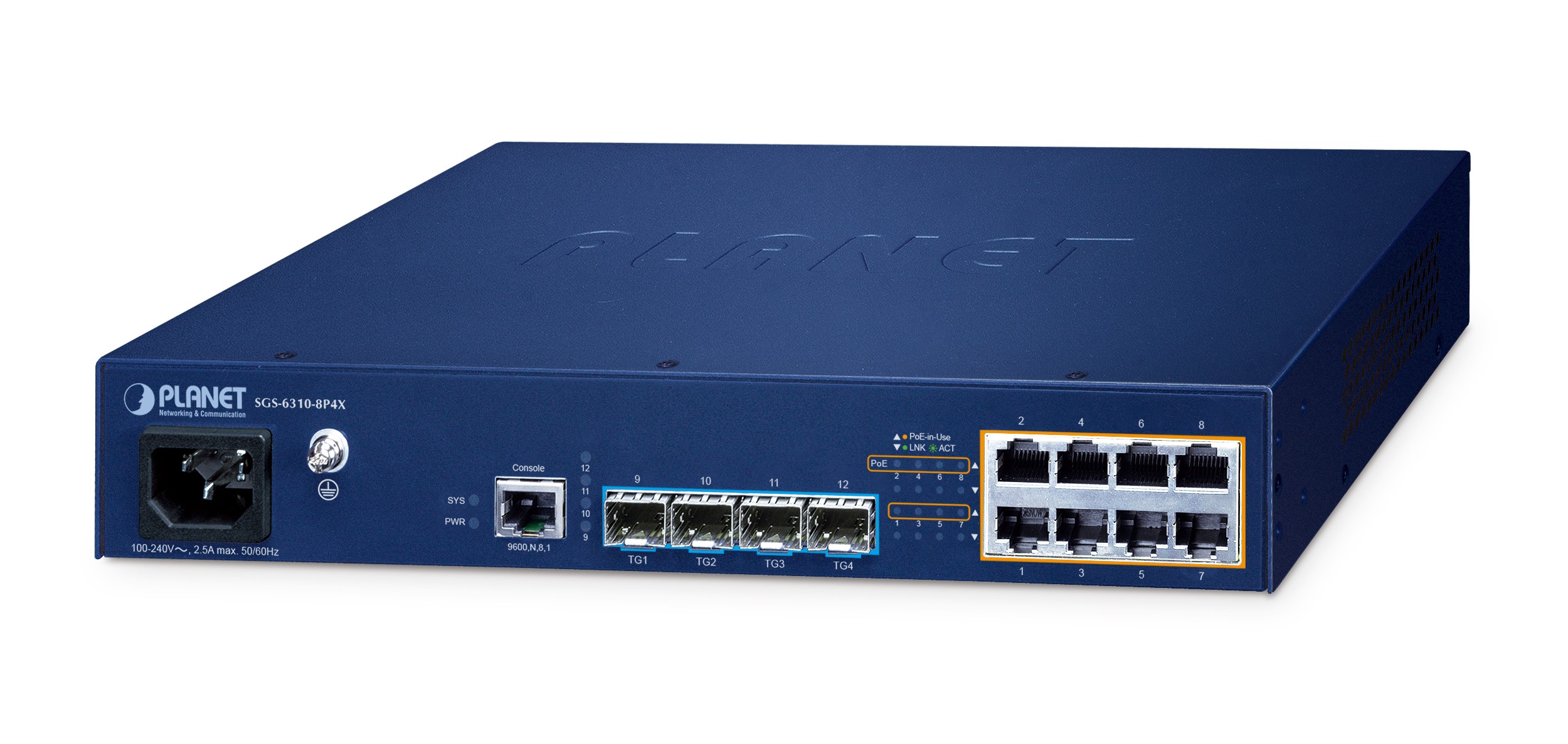 PLANET 8-Port L3 PoE+ Managed Switch SGS-6310-8P4X