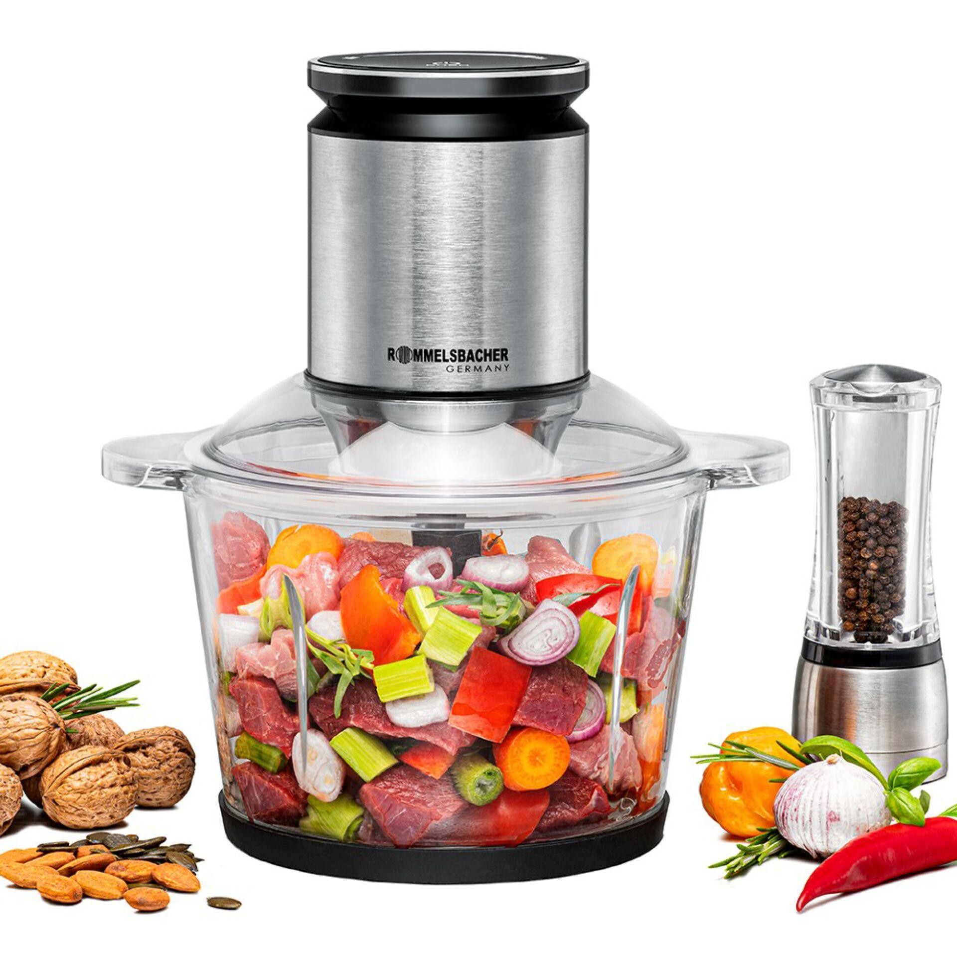 Rommelsbacher MZ 800 electric food chopper 2.7 L 800 W Black,