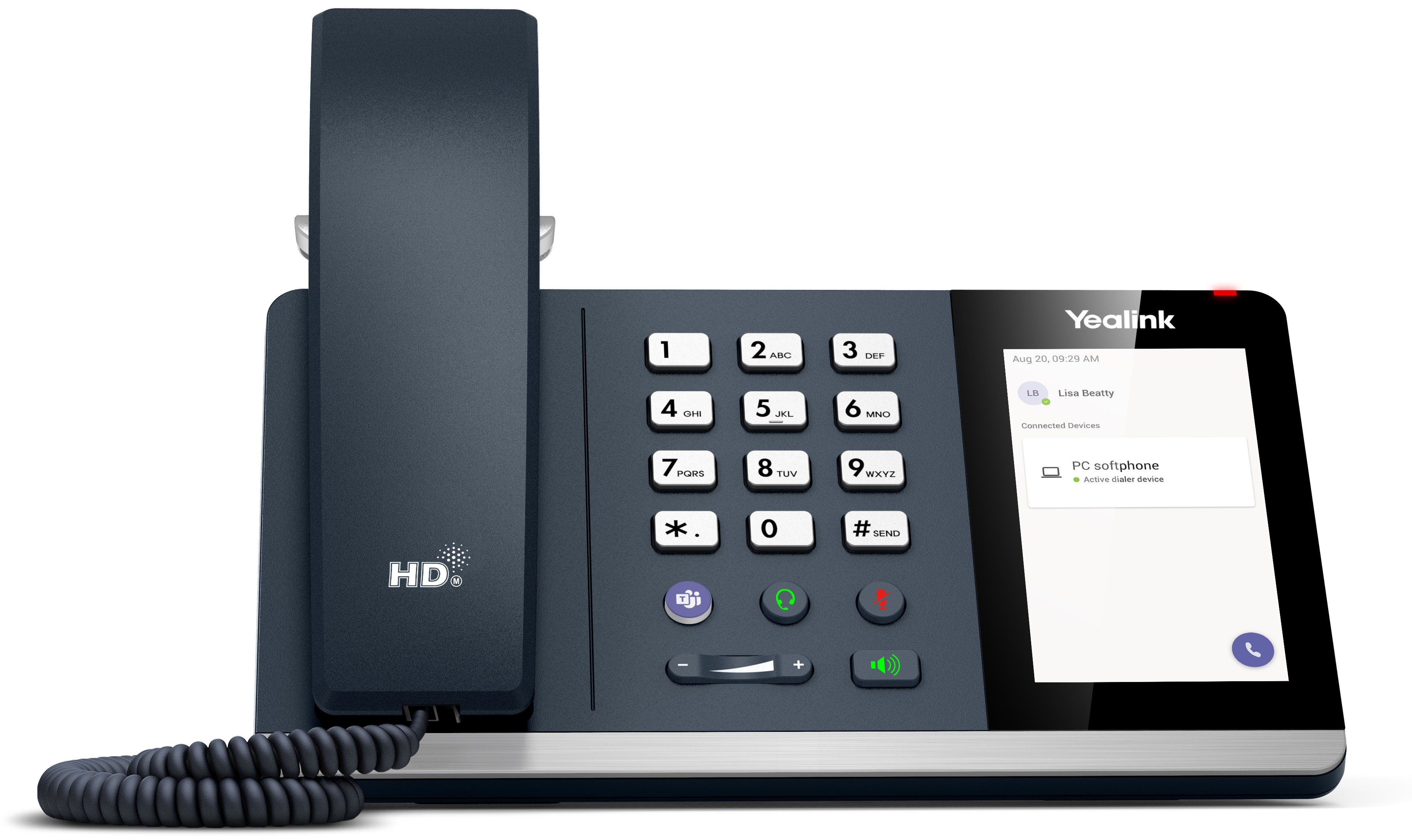 Yealink MP45 - Yealink MP45, IP Phone, Black, Grey, Wired handset, 64