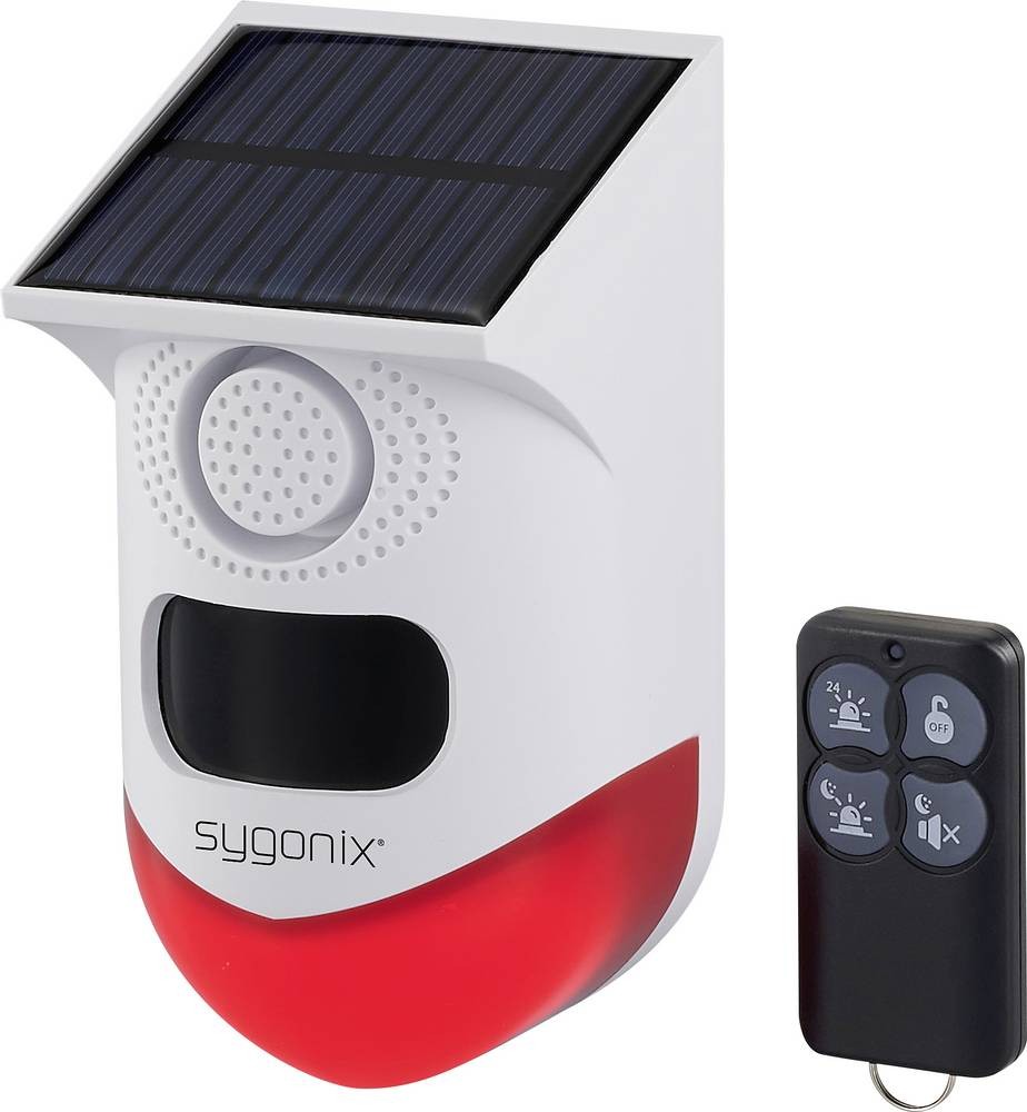 Sygonix Mini-Alarmanlage white, Rot with LED, with Bewegungsmelder,