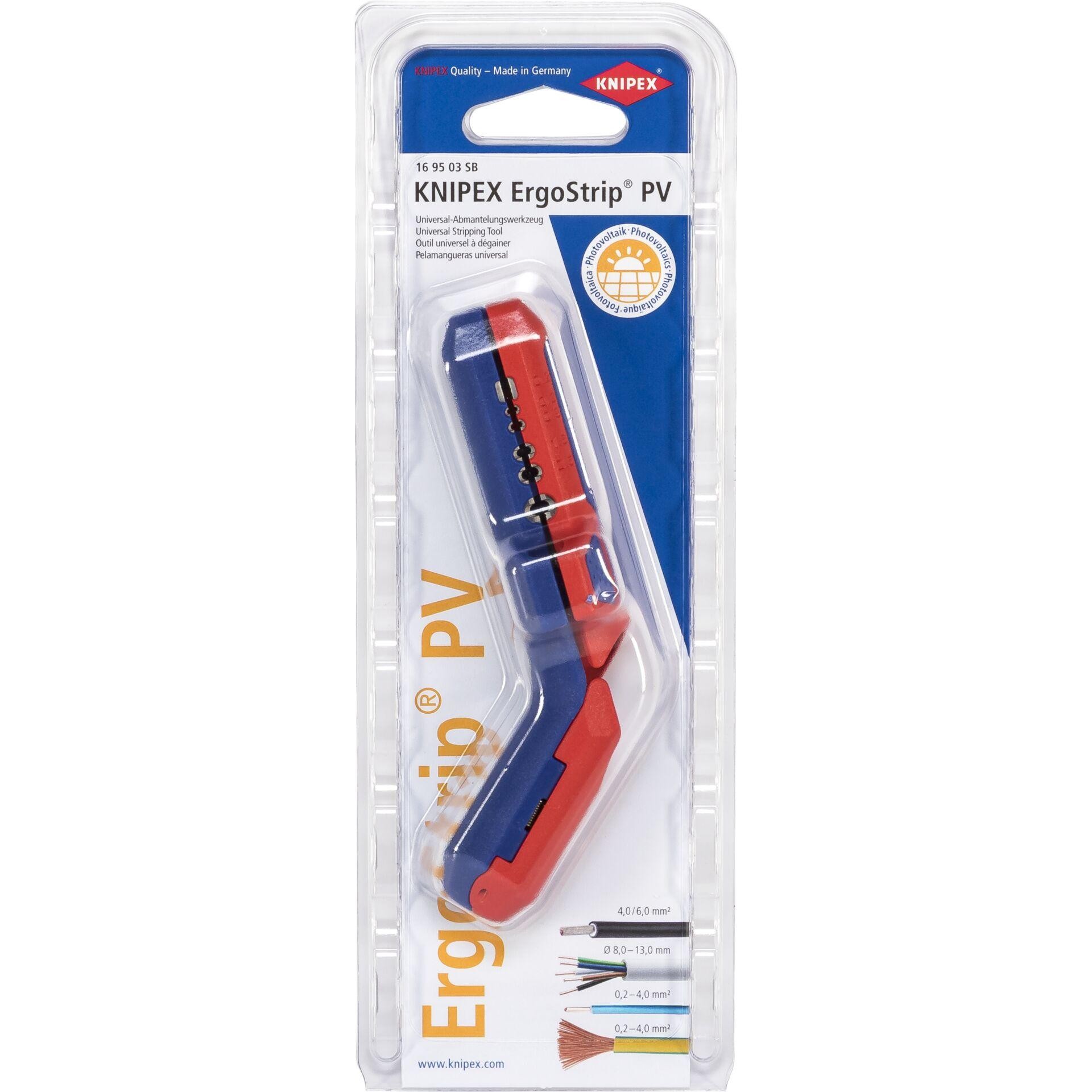 Knipex 16 95 03 SB ErgoStrip PV Abmantelungswerkzeug - for