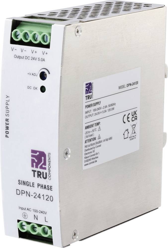 TRU COMPONENTS TC-10580792 Hutschienen-Netzteil (DIN-Rail) 24 V/DC 5A
