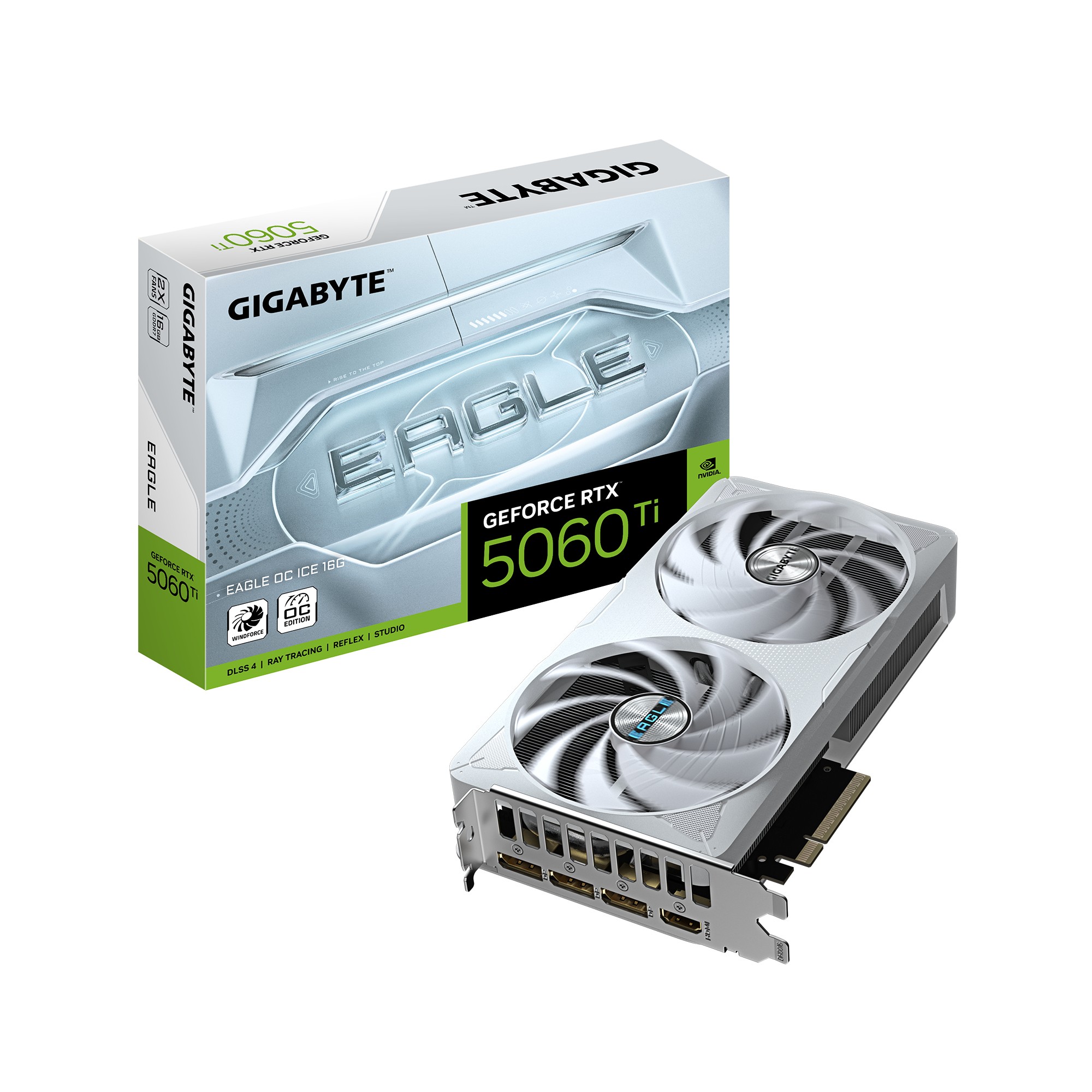 GIGABYTE GeForce RTX 5060 Ti 16GB Eagle ICE OC - 16GB GDDR7, HDMI, 3x