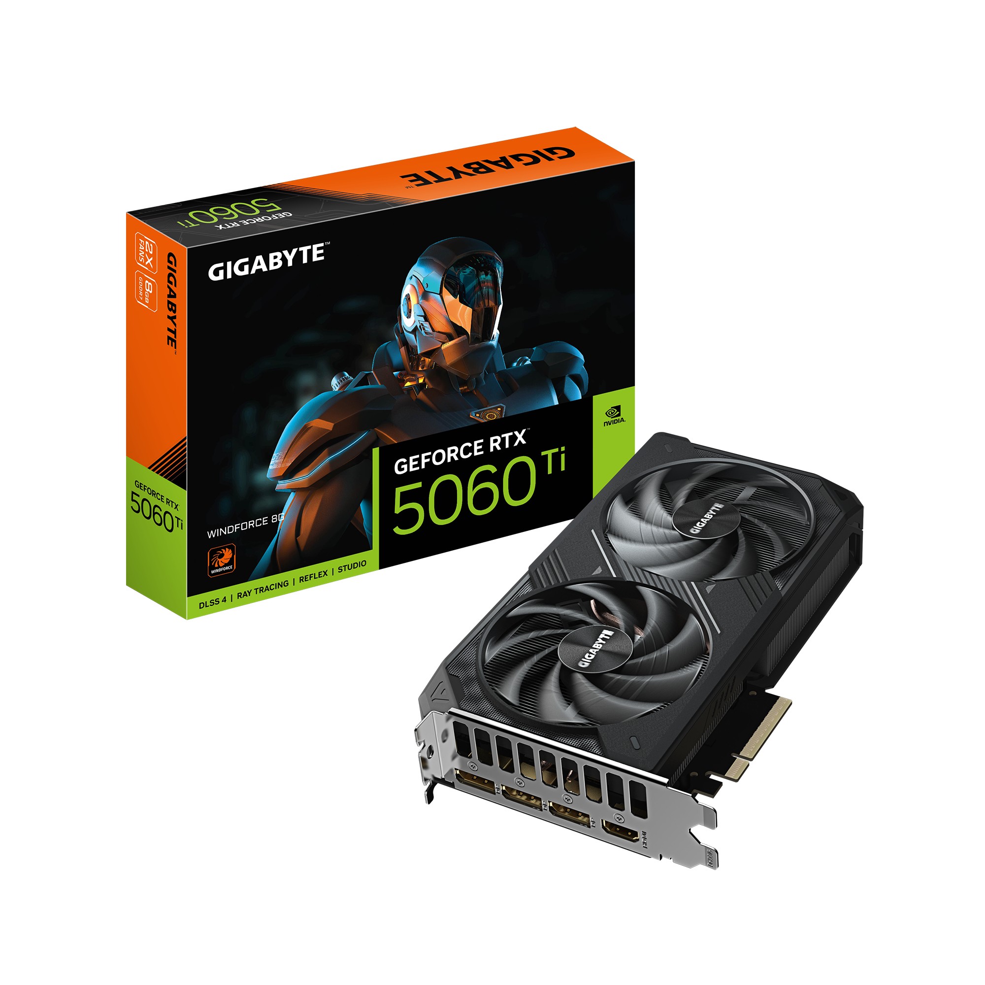 GIGABYTE GeForce RTX 5060 Ti WINDFORCE 8G Graphics Card - 8GB GDDR7,