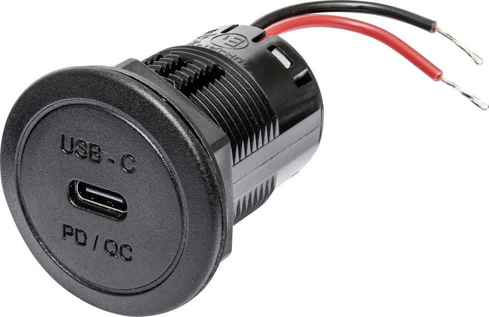 ProCar Power USB-C Einbausteckdose PD/QC 60 Watt ohne LED 12 V, 24V