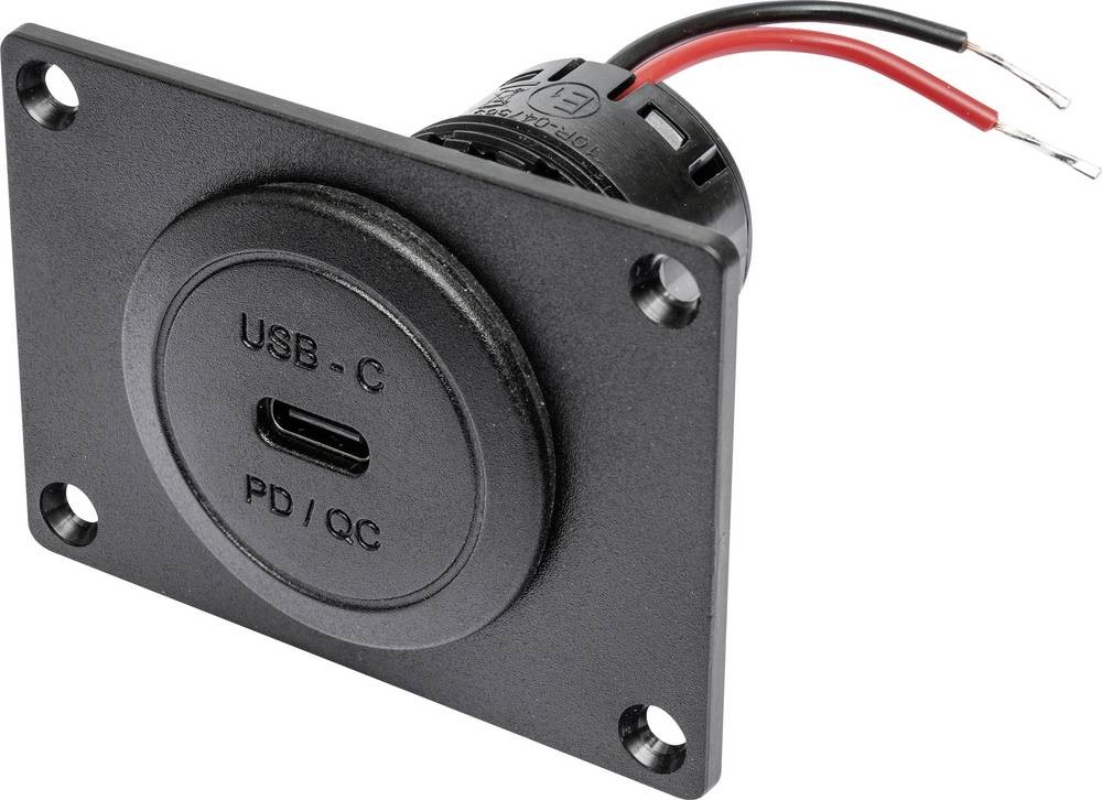 ProCar Power USB-C Einbausteckd. PD/QC 60W + Montagepl. without LED
