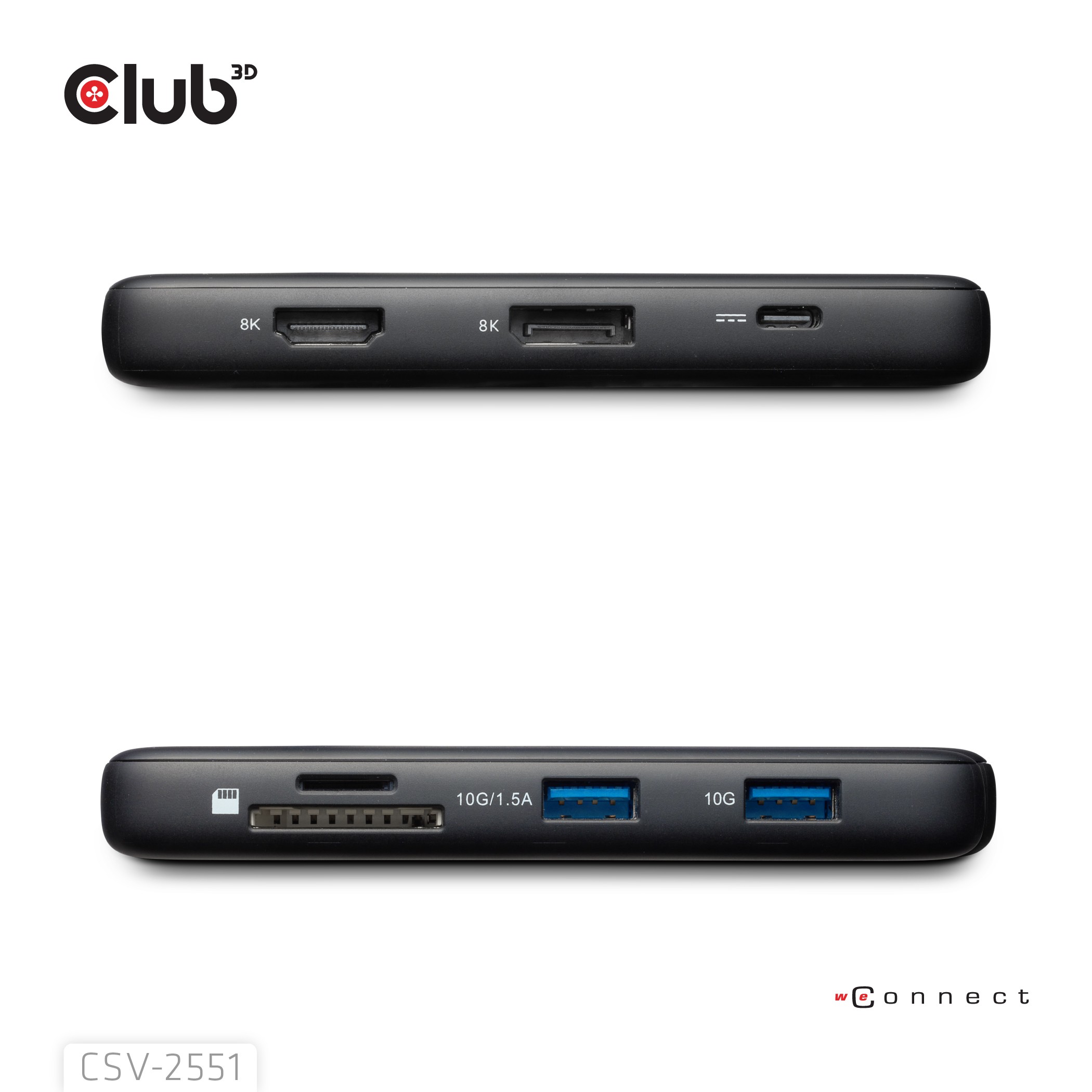 CLUB3D 8-1 Portable Dock USB Type-C 10Gbps to HDMI and