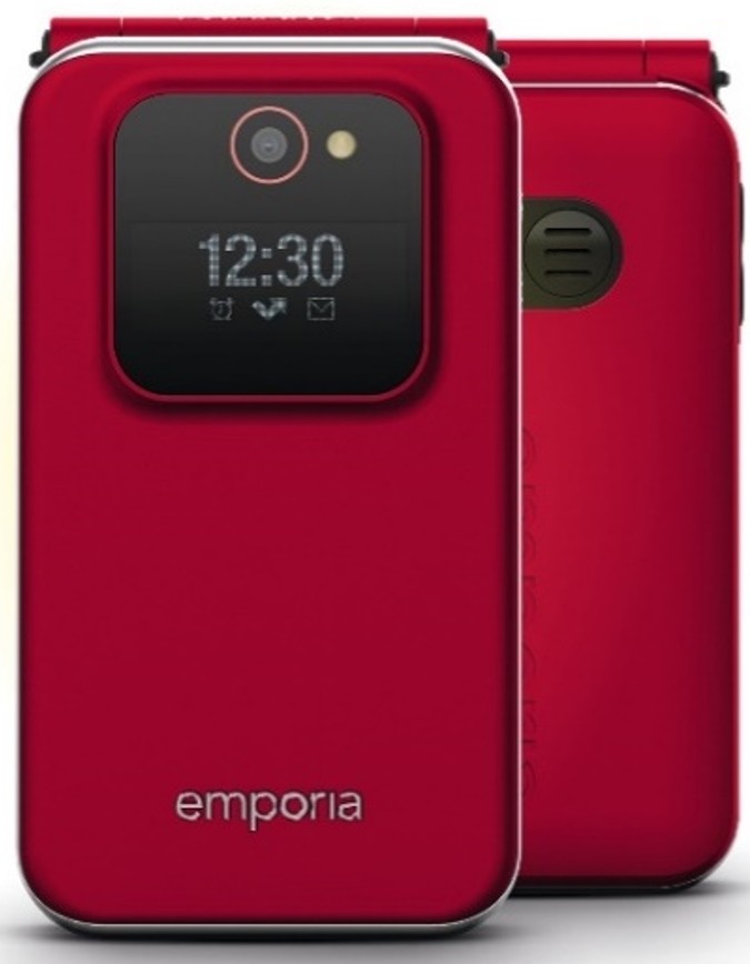 Emporia JOY 7,11 cm (2.8") 113 g Noir, Rouge Téléphone d'entrée de