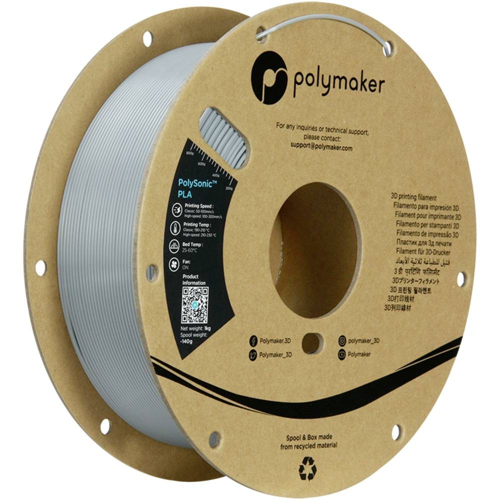 Polymaker PA12003 Filament PLA Highspeed Filament 1.75mm 1000g grey