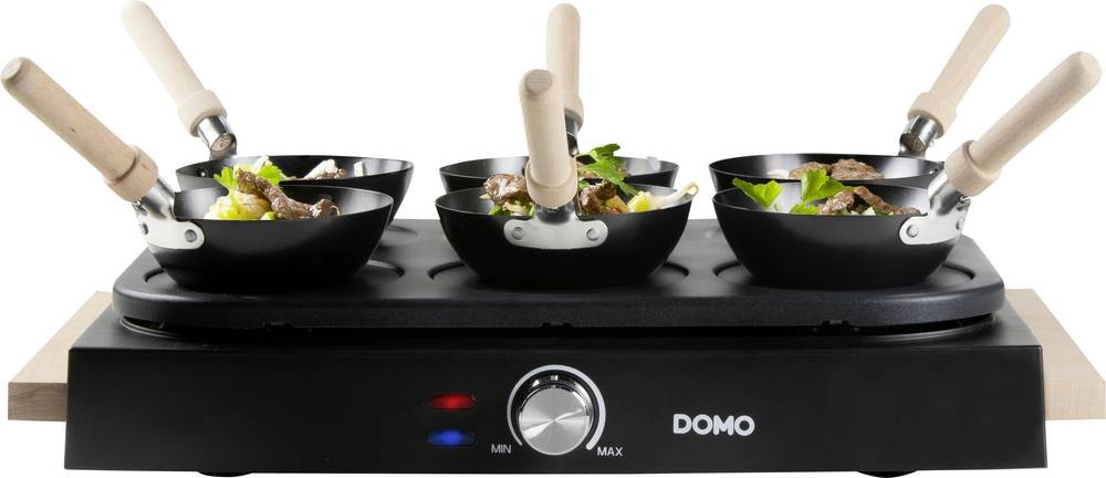 Domo DO8719W raclette grill 6 person(s) 1000 W Black, Wood - Domo