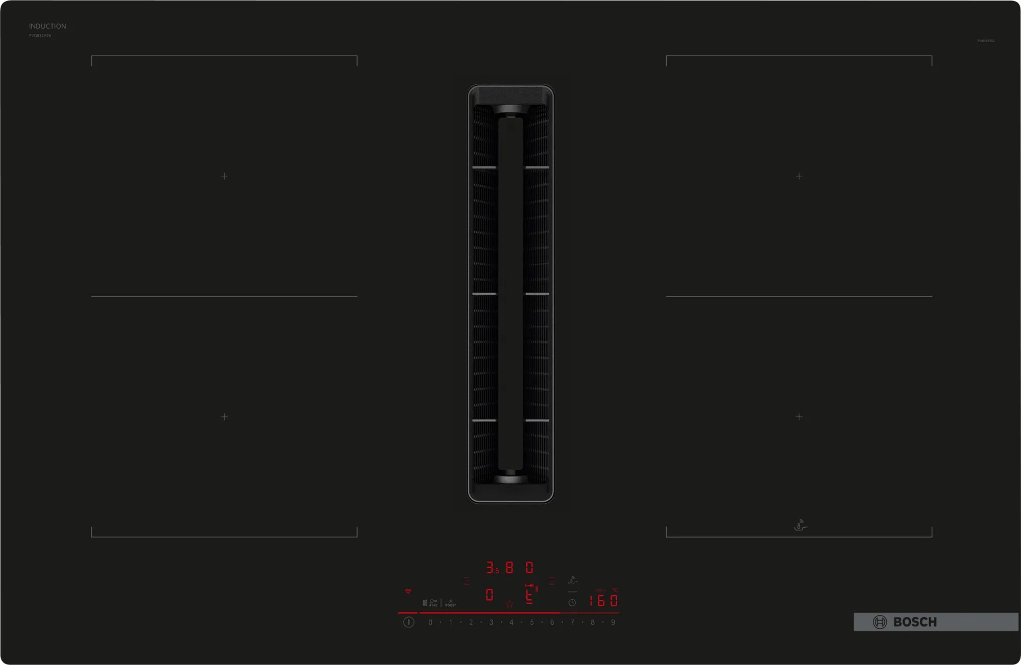 Bosch Serie 6 PVQ811H26E hob Black Built-in 80 cm Zone induction hob