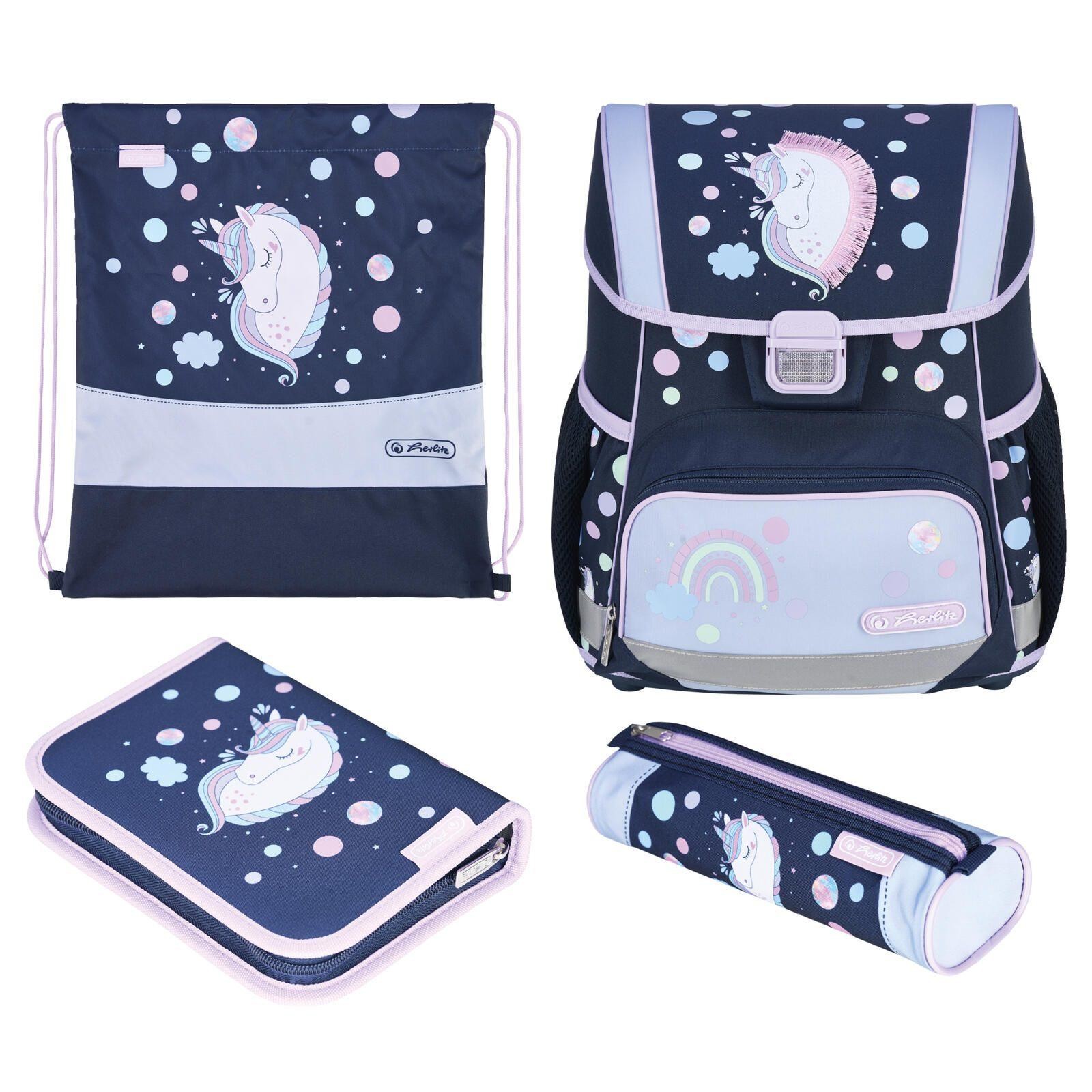 herlitz Schulranzen-Set Loop Plus Unicorn Dreams verde 17,0 l
