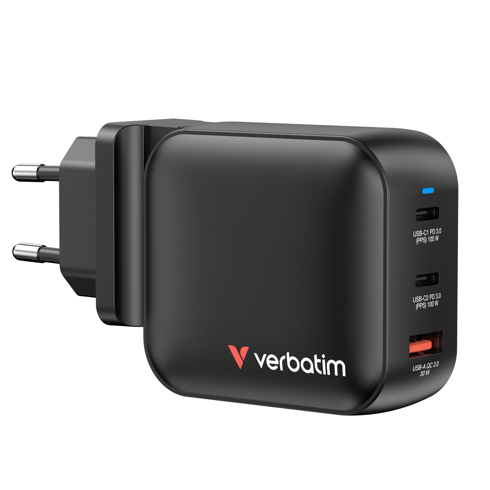 Verbatim GaN Charger 100W Universal Black AC Fast charging Indoor -
