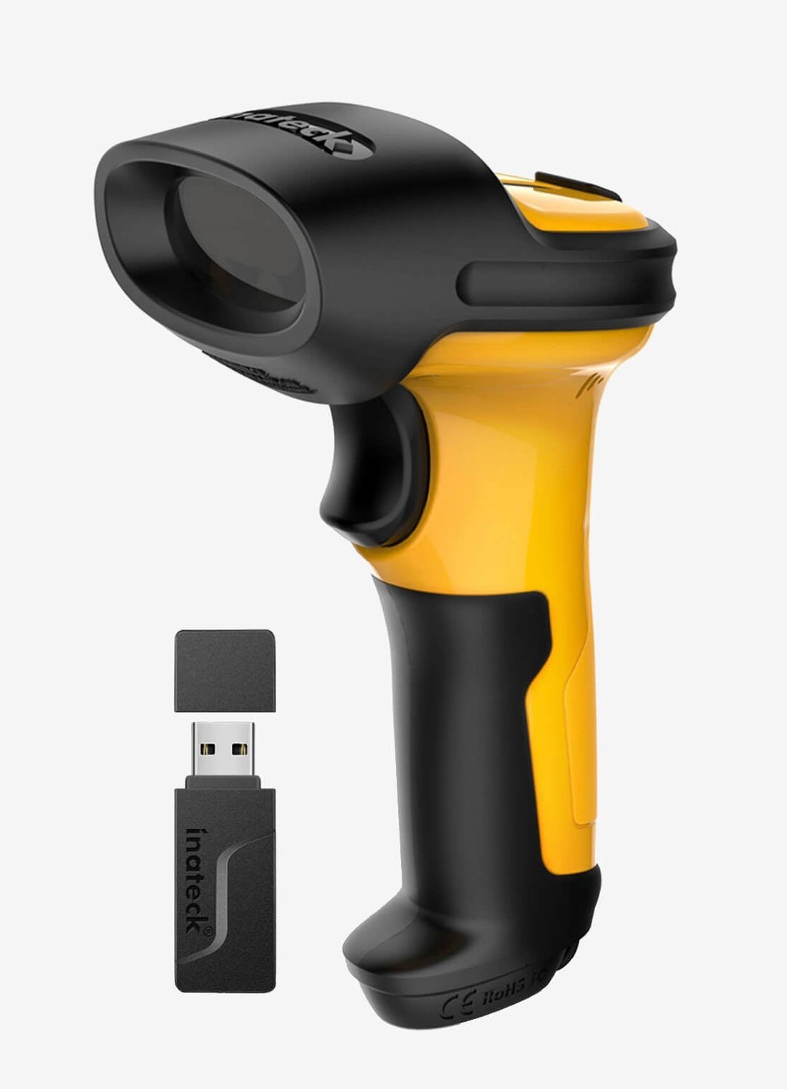 Inateck P6 Lector de códigos de barras portátil 1D Laser Negro,