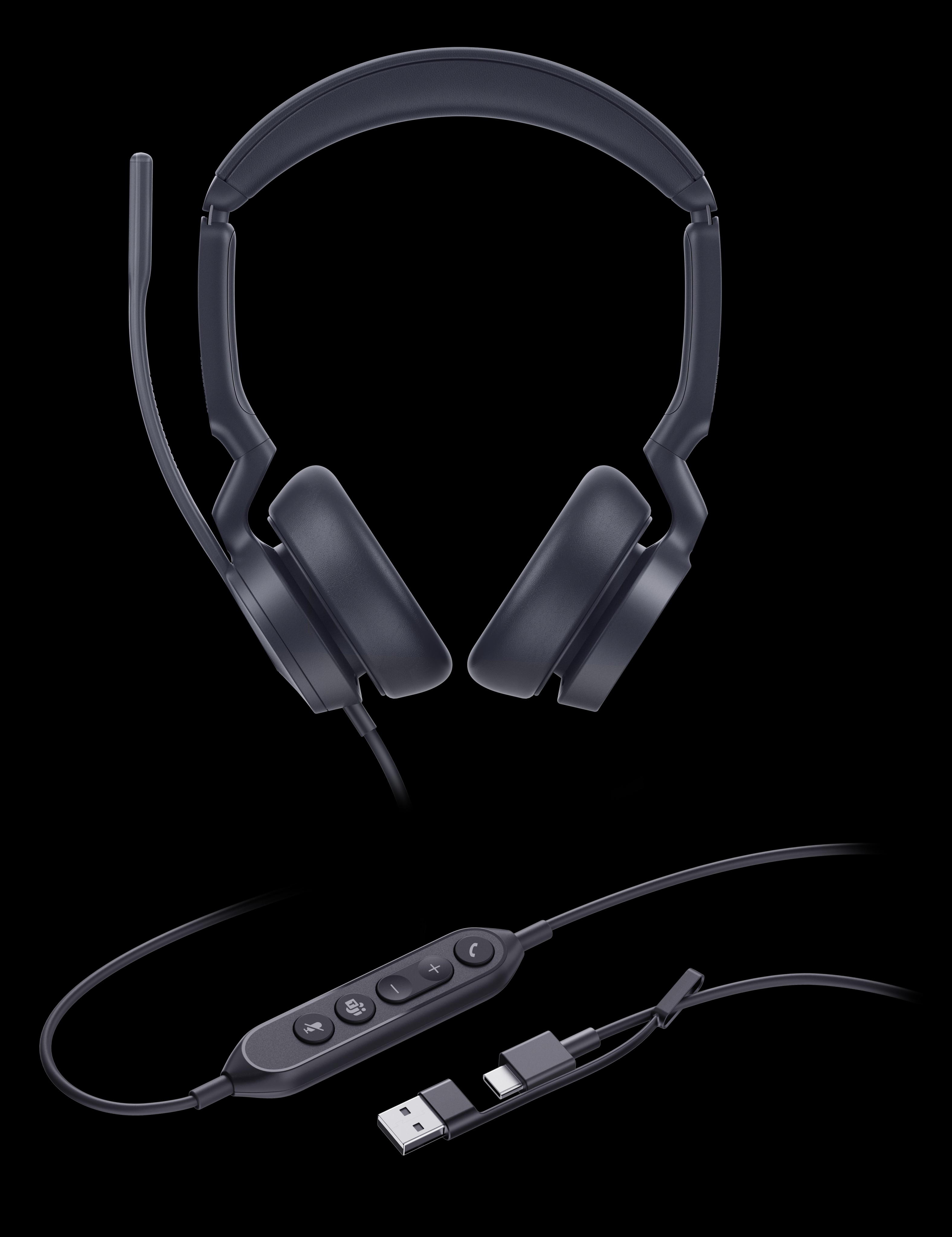 Yealink UH46 Dual Teams USB-C/A Headset - Yealink UH46 Dual Teams USB-