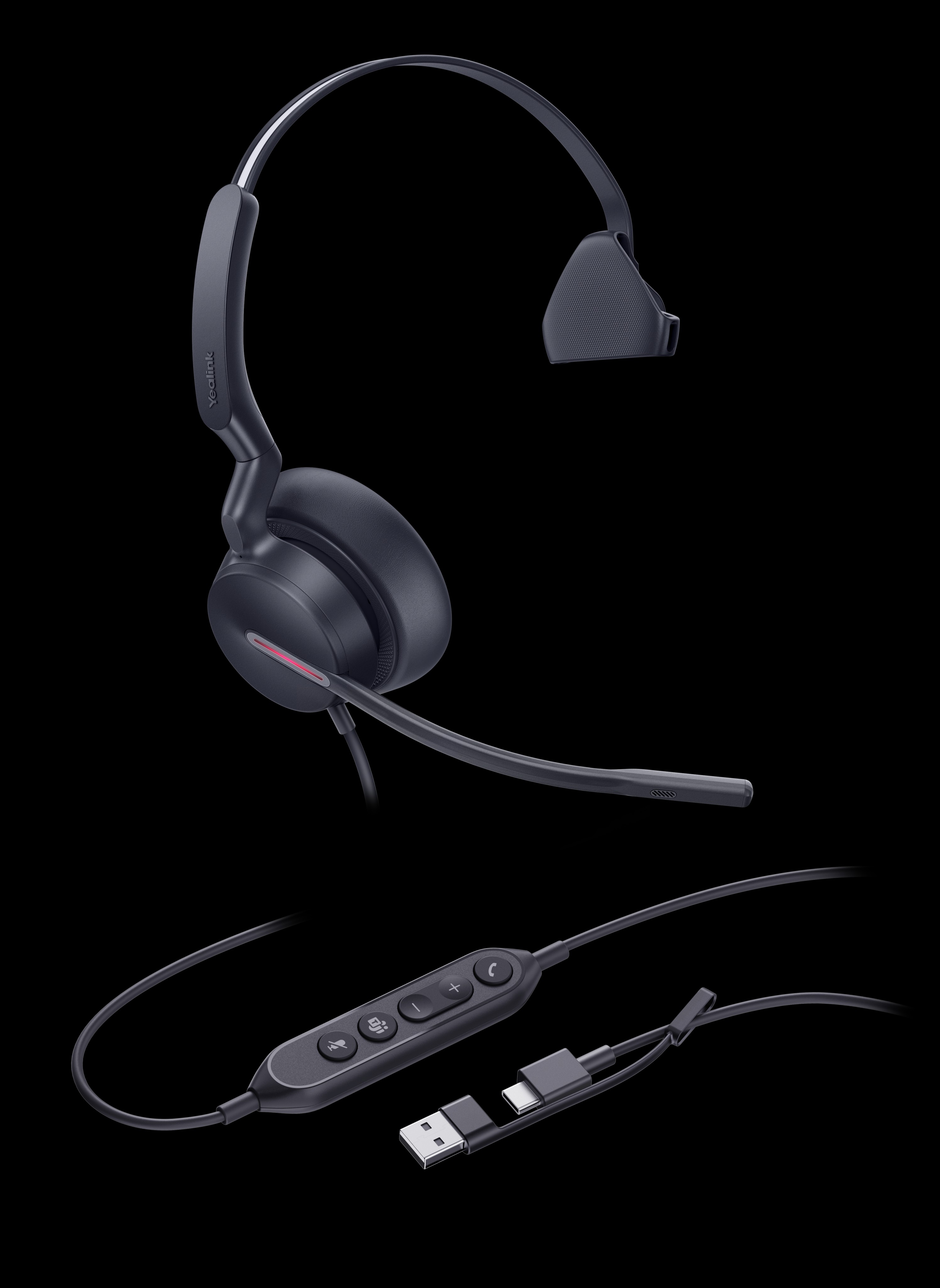Yealink UH46 Mono Teams USB-C/A Casque - Yealink UH46 Mono Teams USB-