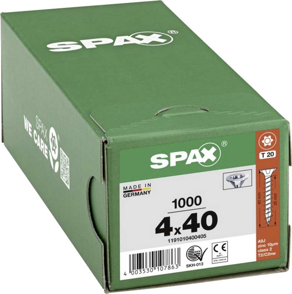 SPAX 1191010400405 Holzschraube 4mm 40mm T-STAR plus Stahl WIROX