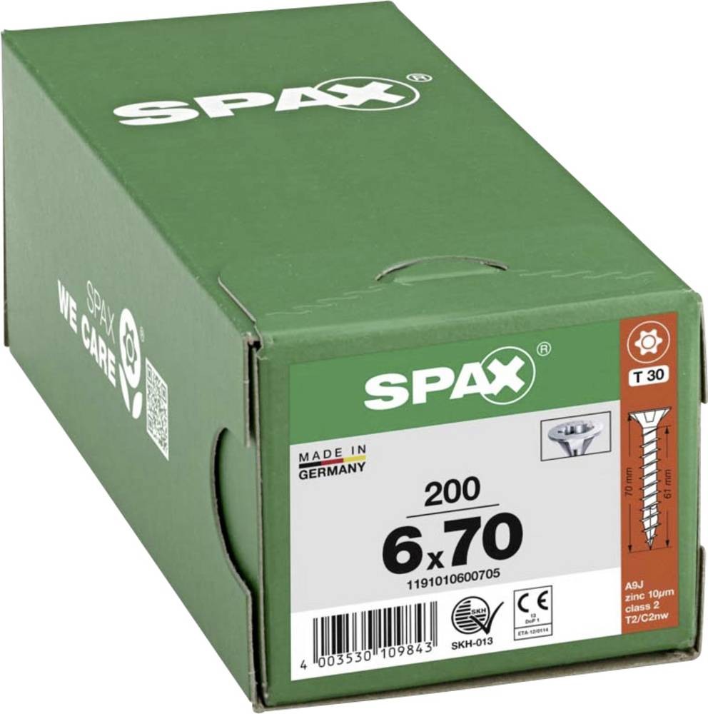 SPAX 1191010600705 Holzschraube 6mm 70mm T-STAR plus Stahl WIROX